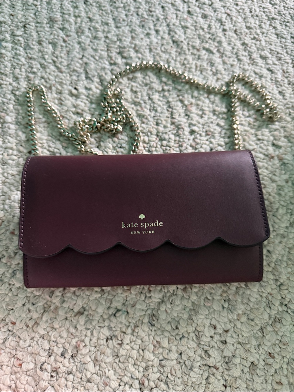 kate spade Plum Scallop-Edge Chain Crossbody
